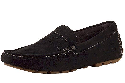 Donald J Pliner Men's Dekel-BV Black Brushed Suede Fashion Driving Loafers Shoes