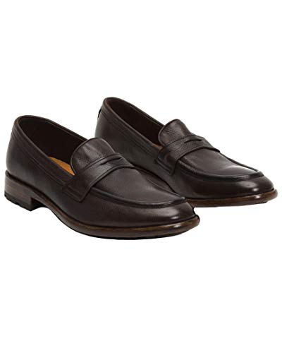 FRYE Aiden Lug Penny Mens Black Leather Casual Dress Slip On Oxfords Shoes